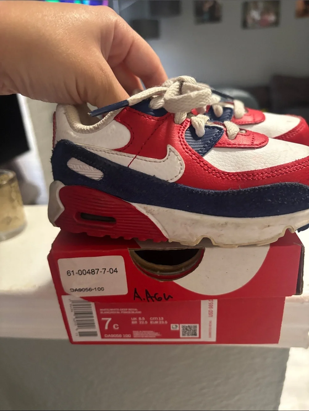 Nike Kids Red, Blue & White Low-Top Sneakers